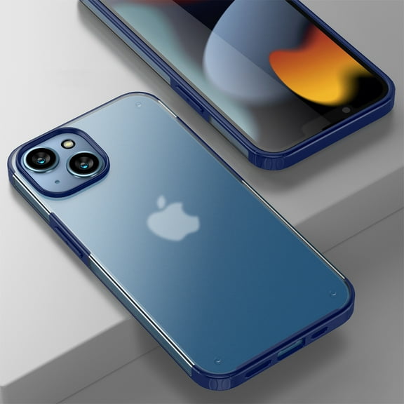 Slim Case for Apple iPhone 15,Decase Slim Thin Translucent Matte Phone Cover [Support Wireless Charging] Anti-Fingerprint Shockproof Shell,for iPhone 15 - Blue