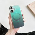 thumbnail image 1 of Slim Case for Apple iPhone 16 6.1",MagSafe Translucent Gradient Phone Shell [Support Wireless Charging],Magnetic Anti-Scratch Shockproof Frosted Cover for iPhone 16 - Green, 1 of 7