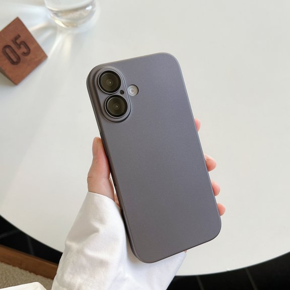 Slim Case for Apple iPhone 16, with Camera Lens Screen Protector Anti-Scratch Drop Protection Shock Resistant Lightweight Rugged Bumper Phone Case for iPhone 16, Gray