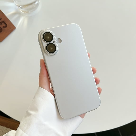 Slim Case for Apple iPhone 16, with Camera Lens Screen Protector Anti-Scratch Drop Protection Shock Resistant Lightweight Rugged Bumper Phone Case for iPhone 16, Silver