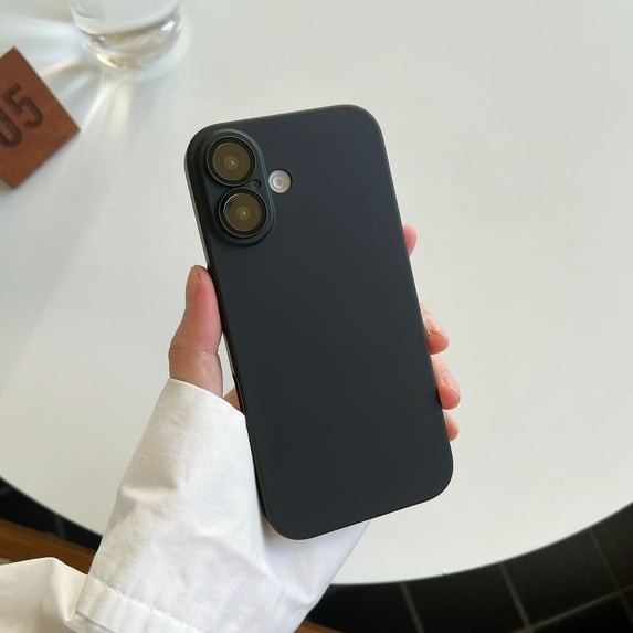 Slim Case for Apple iPhone 16 Plus, with Camera Lens Screen Protector Anti-Scratch Drop Protection Shock Resistant Lightweight Rugged Bumper Phone Case for iPhone 16 Plus, Black