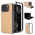 thumbnail image 1 of Slim Case Compatible with Google Pixel 9 Pro Fold / Fold 2, Luxury Shockproof Anti-drop Carbon Fiber Ultra-Thin Lightweight Hinge Protection Shock-resistance Phone Case Cover, Gold, 1 of 5
