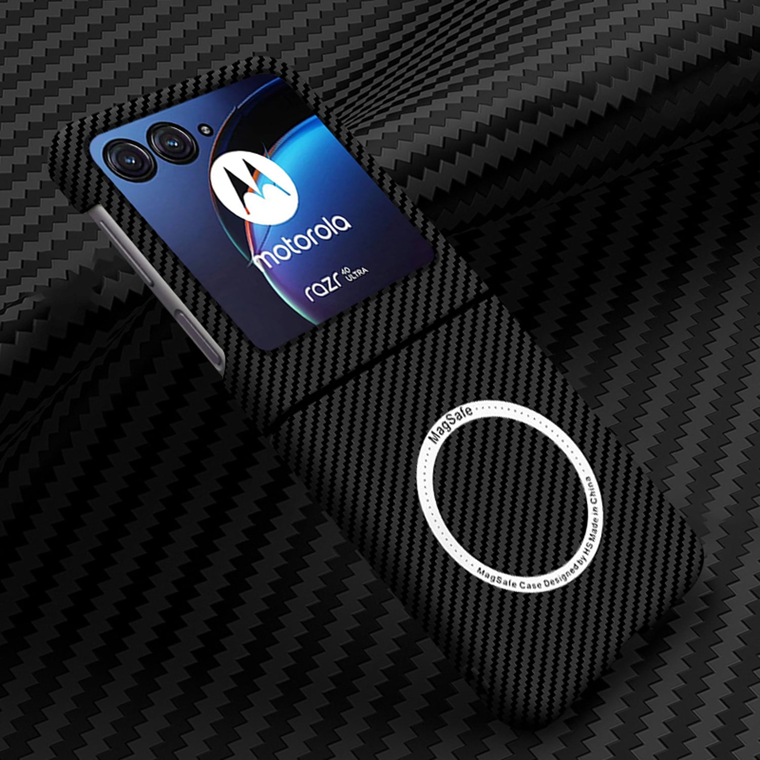 Slim Case Compatible with Motorola Razr 2024, Thin Light Carbon Fiber
