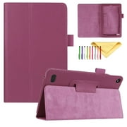 Slim Case For Kindle Fire 7 inch (2015 / 2017 model), Dteck Lightweight PU Leather Flip Folio Stand Case Protective Cover,Purple