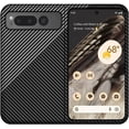 thumbnail image 1 of Slim Case for Google Pixel Fold Case Carbon Fiber Lightweight Ultra Slim Fit Anti-Slip Anti-Scratch Shockproof Protective Case, Supports Wireless Charging, Black&Silver, 1 of 8