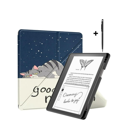 Slim Case for Kindle Scribe 10.2 inch 2022 Released - Premium Leather Case Protective Smart Folio Shell Cover with Pen Holder, Auto Wake/Sleep, Multi-Viewing Angles, Stylus Pen