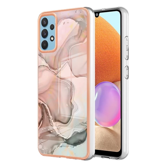 Slim Case for Samsung Galaxy A32 5G Compatible with MagSafe Wireless Charging Case, Marble Pattern Slim Lightweight Soft Silicone Shockproof Non-Yellowing Protective Cover,Rosegold