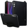 thumbnail image 1 of Slim Case for Samsung Galaxy Tab S10+ Plus/S9+ Plus/S8+ Plus/S7+ Plus/S7 FE, Shockproof Hand Strap Stand Lightweight Bumper Thin Cover for Galaxy Tab S10+ 5G/S9+ 5G/S8+ 5G/S7+ 5G/S7 FE 5G,Black, 1 of 7
