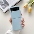 thumbnail image 1 of Slim Case for Samsung Galaxy Z Flip 3, Luxury Liquid Silicone Hard [Military Grade Shockproof] Hybrid Soft TPU & Hard PC Drop-Proof Anti-Scratch Grip Cover For Samsung Galaxy Z Flip 3,Skyblue, 1 of 12