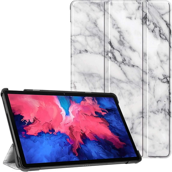 Slim Case for Lenovo Tab P11 11 inch Tablet 2020 (Model: TB-J606F TB-J606X), Lightweight Shell Stand Cover with Auto Sleep/Wake , Marble White