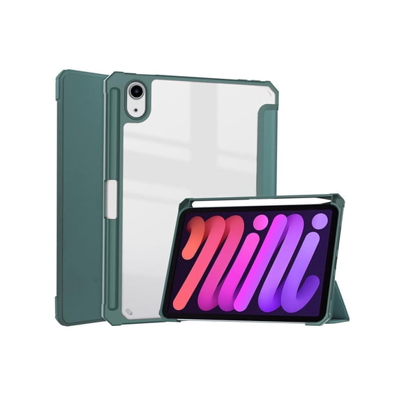Slim Case for iPad Mini 6 2021 8.3 inch with Pencil Holder Shockproof Cover Clear Transparent Back Shell, Auto Wake/Sleep for iPad 6th Generation 8.3 Inch