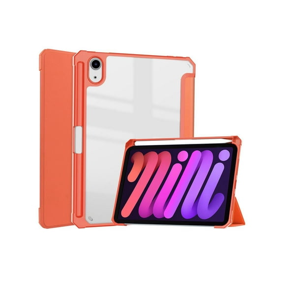 Slim Case for iPad Mini 6 2021 8.3 inch with Pencil Holder Shockproof Cover Clear Transparent Back Shell, Auto Wake/Sleep for iPad 6th Generation 8.3 Inch