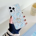 thumbnail image 1 of Slim Case for iPhone 12/12 Pro, Luxury Soft TPU Marble Pattern Ring Kickstand Case for Girls & Women Anti-fingerprint Lightweight Drop Protection Phone Cover for iPhone 12/12 Pro, D, 1 of 9