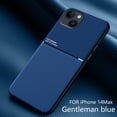thumbnail image 1 of Slim Case for iPhone 14 Plus, Rugged PC Soft Silicone Military Grade Shockproof Anti-Slip Non-Fingerprints Cover, Magnetic Metal Plate Match with Car Mount Lens Protection Case for iPhone 14 Plus,Blue, 1 of 5