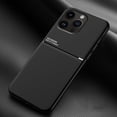 thumbnail image 1 of Slim Case for iPhone 14 Pro, Rugged PC Soft Silicone Military Grade Shockproof Anti-Slip Non-Fingerprints Cover, Magnetic Metal Plate Match with Car Mount Lens Protection Case for iPhone 14 Pro,Black, 1 of 4