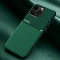thumbnail image 1 of Slim Case for iPhone 14 Pro, Rugged PC Soft Silicone Military Grade Shockproof Anti-Slip Non-Fingerprints Cover, Magnetic Metal Plate Match with Car Mount Lens Protection Case for iPhone 14 Pro,Green, 1 of 4