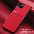thumbnail image 1 of Slim Case for iPhone 14, Rugged PC +TPU Military Grade Shockproof Anti-Slip Non-Fingerprints Cover, Magnetic Metal Plate Match with Car Mount Holder Lens Protection Case for iPhone 14, Red, 1 of 8