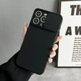 thumbnail image 1 of Slim Case for iPhone 15 Pro, 2MM Camera Lens Sliding Design Sleek Candy Colors Protective Cover with Military Grade Soft Lining Silicone Skin-Friendly Shockproof Case, Black, 1 of 9