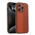 thumbnail image 1 of Slim Case for iPhone 15 Pro, Lychee Texture PU Leather Lightweight [Upgrade All-inclusive Camera Lens Protection] Scratch Resistant Shockproof Non-Slip Phone Cover for iPhone 15 Pro, Brown, 1 of 6