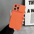 thumbnail image 1 of Slim Case for iPhone 15 Pro Max, 2MM Camera Lens Sliding Design Sleek Candy Colors Protective Cover with Military Grade Soft Lining Silicone Skin-Friendly Shockproof Case, Orange, 1 of 9
