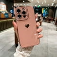 thumbnail image 1 of Slim Case for iPhone 16 Pro Max, Electroplated Hearts Pattern Lightweight Shockproof Phone Cover for Women Girls, Lens Protection Drop Resistant Case for iPhone 16 Pro Max, Pink, 1 of 8