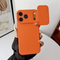 Slim Case for iPhone 17 Pro, 2MM Camera Lens Sliding Design Sleek Candy Colors Protective Cover with Military Grade Soft Lining Silicone Skin-Friendly Case for iPhone 17 Pro, Orange
