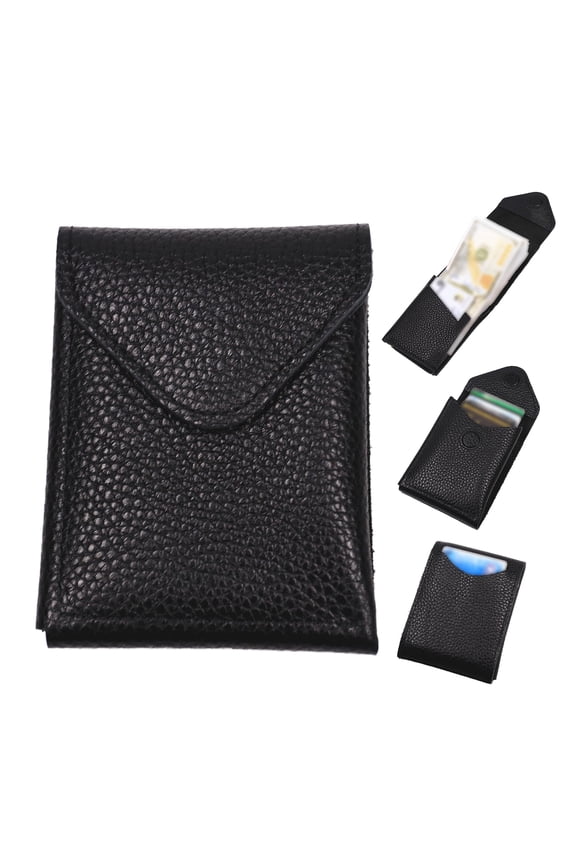 Slim Cash Wallet for Men - Minimalist Card Hoder - Flap Magnetic Closure - Full Grain Leather (Yellow Brown)