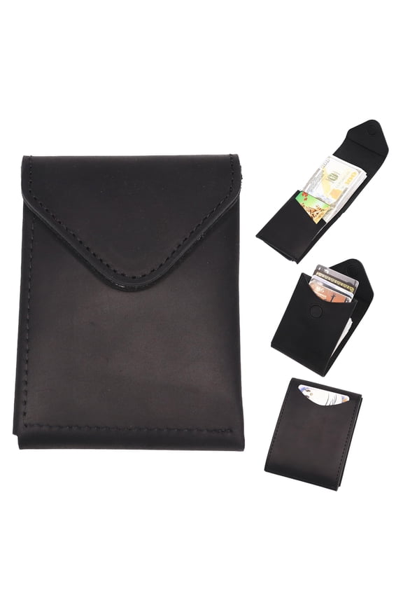 Slim Cash Wallet for Men - Minimalist Card Hoder - Flap Magnetic Closure - Full Grain Leather (Yellow Brown)