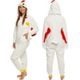 thumbnail image 1 of Slim Chicken Adult Onesie - Animal Halloween Costume - Plush Egg One Piece Cosplay Suit for Adults, Women and Men FUNZIEZ! (Beige, Large), 1 of 6