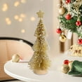 thumbnail image 1 of Slim Christmas Trees Mini Sisal Bottle Brush Trees Small Artificial Christmas Tree with Wooden Base Christmas Pine Decor for Autumn Winter Holiday Home Table Holiday Party Decor(Yellow), 1 of 6
