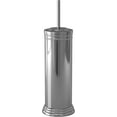 thumbnail image 1 of Slim Compact Freestanding Toilet Bowl Brush and Holder for Bathroom Storage and Organization - Space Saving, Sturdy, Deep Cleaning, Covered Brush, Metal in Shiny Finish, 1 of 6