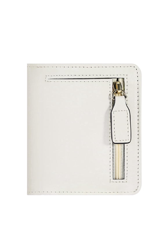 Slim Compact RFID Protection Women's Bifold Wallet-White