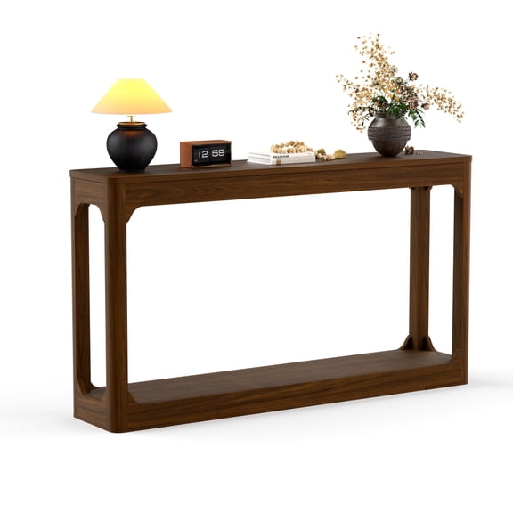 Slim Console Table 55.1" Long, Narrow Sofa Table with Arc Legs for Behind Couch, Modern Entryway Hallway Table with Storage Shelf, Space-Saving Side Table for Living Room & Foyer,