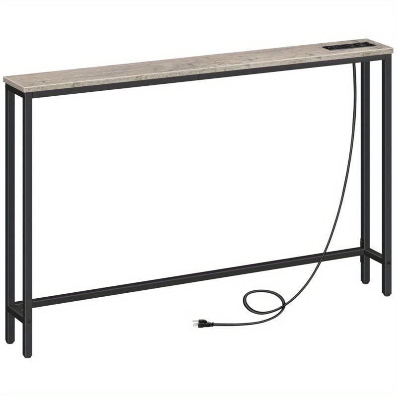 Slim Console Table with Built-in Power Outlets and USB Charging Ports ...
