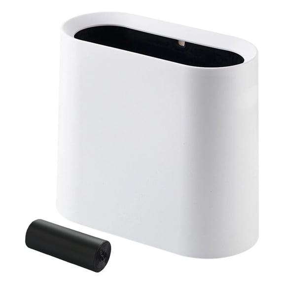 Slim Container for Narrow Corner Open Design Includes Roll of Trash Liners