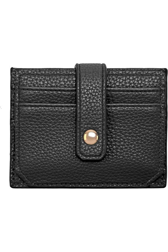 Slim Credit Card Holder Wallet for Women, Small Cute RFID Blocking Minimalist Leather Front Pocket Cash Wallets, Thin Travel Credit Card Case for Ladies Female Gifts, 8 Card Slots & ID Window