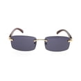 thumbnail image 1 of Slim Dean Rimless Sunglasses Rectangular Metal & Wood Art Glasses, 1 of 16