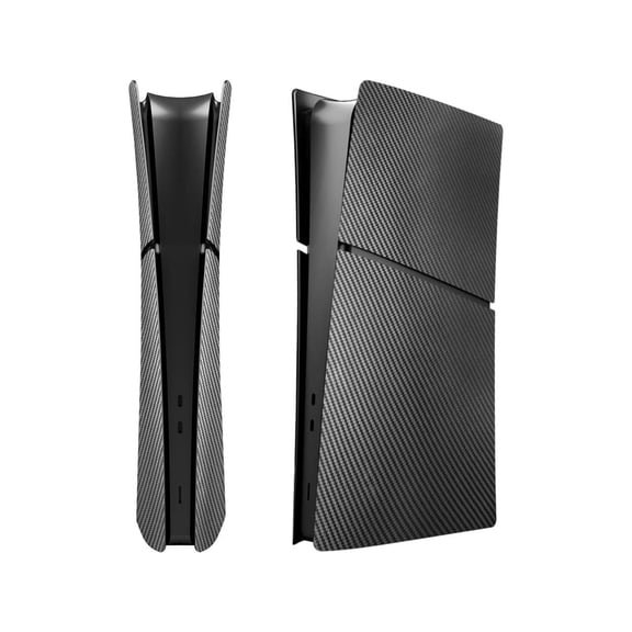 Slim Digital Edition Cover Plates for New PS5 Slim Console, Shell Panels Compatible with New Playstation 5 Slim Accessories Protective Replacement Faceplate - Carbon Fiber Black