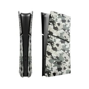 Slim Digital Edition Cover Plates for New PS5 Slim Console, Shell Panels Compatible with New Playstation 5 Slim Accessories Protective Replacement Faceplate - Gray Camouflage