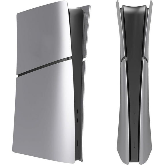 Slim Digital Edition Cover Plates for PS5 Slim Console, Shell Panels Compatible with PlayStation 5 Slim Accessories Protective Replacement Faceplate (Silver)