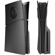 Slim Disc Edition Cover Plates with Cooling Vents for New PS5 Slim Console, Shell Panels for PlayStation 5 Slim Accessories Protective Replacement Faceplate Black