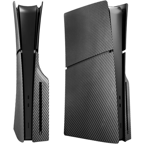 Slim Disc Edition Cover Plates for PS5 Slim Console, Shell Panels Compatible with PlayStation 5 Slim Accessories Protective Replacement Faceplate (Carbon Fiber Black)