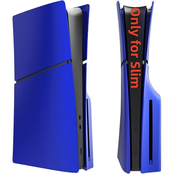 Slim Disc Edition Cover Plates for PS5 Slim Console, Shell Panels Compatible with PlayStation 5 Slim Accessories Protective Replacement Faceplate (Cobalt Blue)