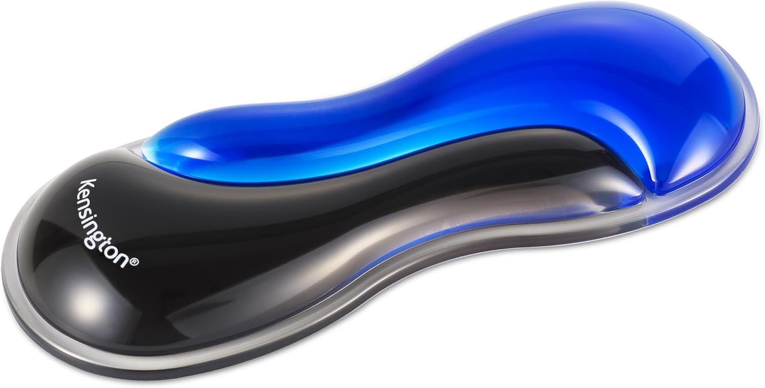 Slim Duo Gel Mouse Wrist Rest Support Cushion for Low Profile Mice & Trackballs, Ergonomic Mouse Wrist Support for Pain Relief, Comfortable Non-Skid Gel, Blue 7.56" x 2.83" x 0.87" K62439NA