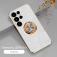 thumbnail image 1 of Slim Electroplated Plating TPU Ring Stand Case for Samsung Galaxy S24 Ultra,Dteck Shockproof Rubber Case Built-in 360° Ring Holder Magnetic Back Cover for Galaxy S24 Ultra, White, 1 of 6