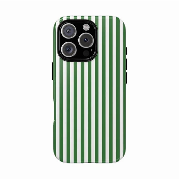 Slim Emerald Stripes Pattern Case for iPhone 17 16 15 14 13 12 11 Pro Max