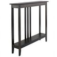 Slim Wooden Skinny Entryway Accent Table with Antique Finish Black
