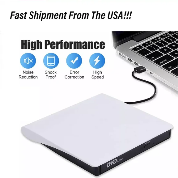 Slim External CD DVD Drive USB 3.0 Disc Player Burner Writer For Laptop PC Mac