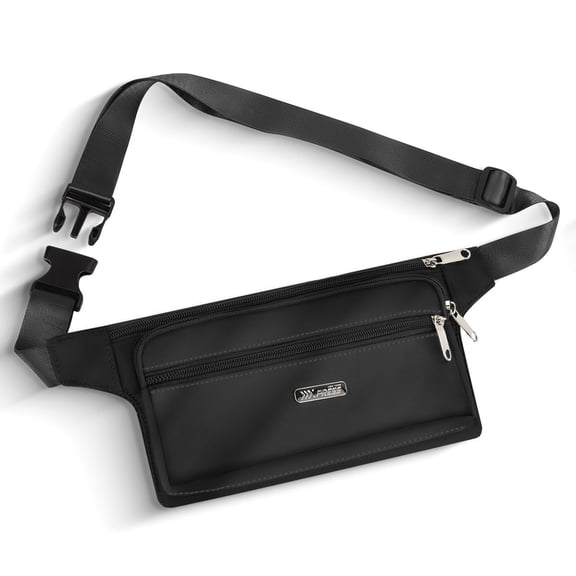 Slim Fanny Pack with Multiple Pockets,Small Waist Bag for Money and Phone,Running Cycling Work Hip Pack for Women and Men,Black,3346