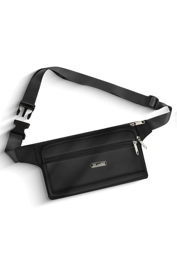 Slim Fanny Pack with Multiple Pockets,Small Waist Bag for Money and Phone,Running Cycling Work Hip Pack for Women and Men,Black,3346